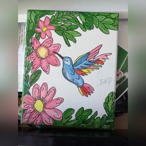 Colorful Hummingbird Canvas Art